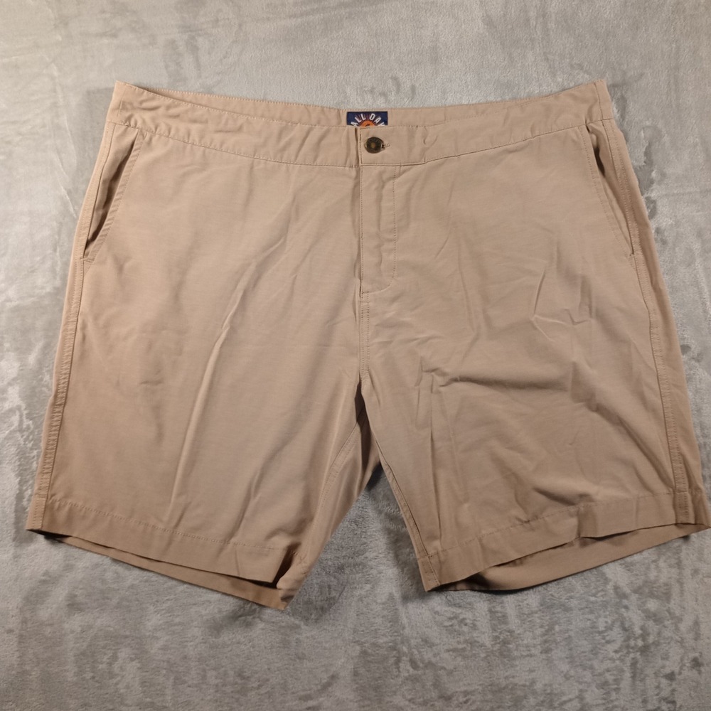 Faherty All Day Shorts Mens 42 Khaki Tan Hybrid Stretch Quick Dry Surf